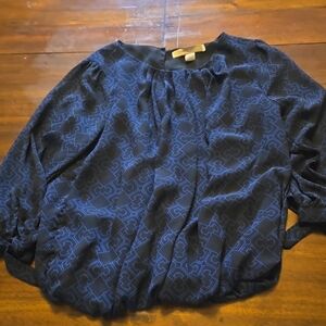 Forever 21 Geometric Navy Blouse